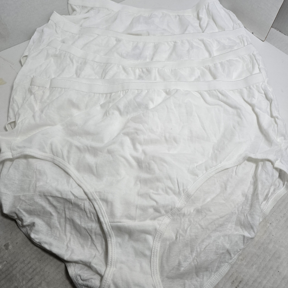 JMS Just My Size 15763 Pk/4 Size 11 Briefs 100% Cotton White Granny Panties NWOT
